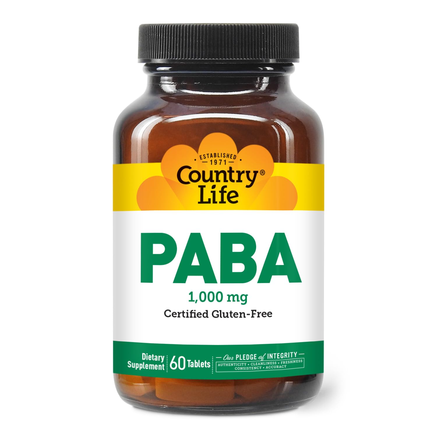 Country Life PABA 1000mg 60-count bottle front view