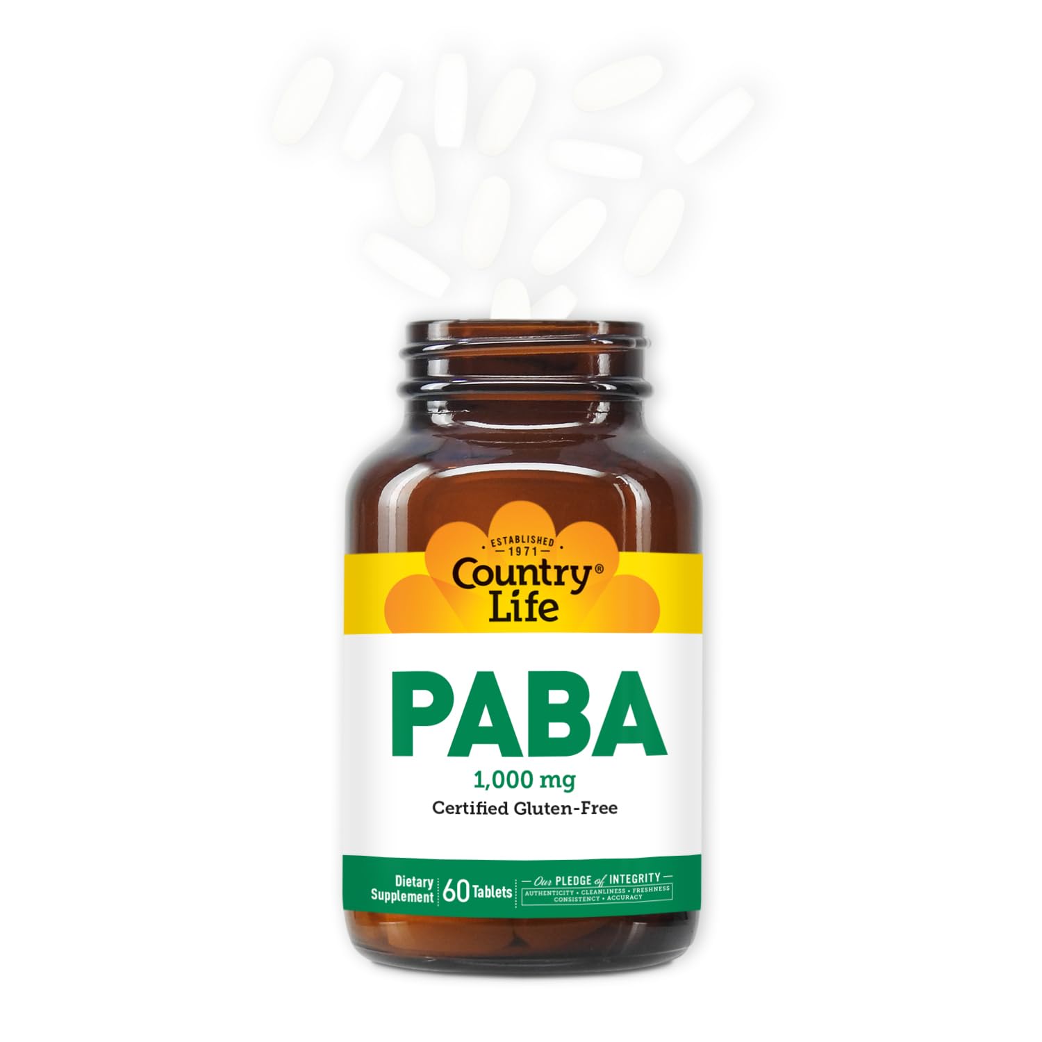 Recyclable bottle packaging for Country Life PABA 1000mg