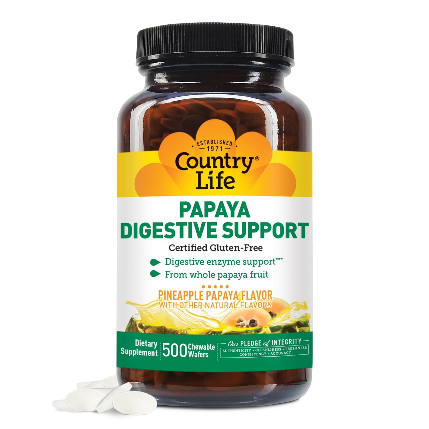 Country Life Papaya Enzymes 200-wafers bottle