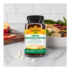 Country Life Papaya Enzymes 200-wafers packaging option for easy storage.