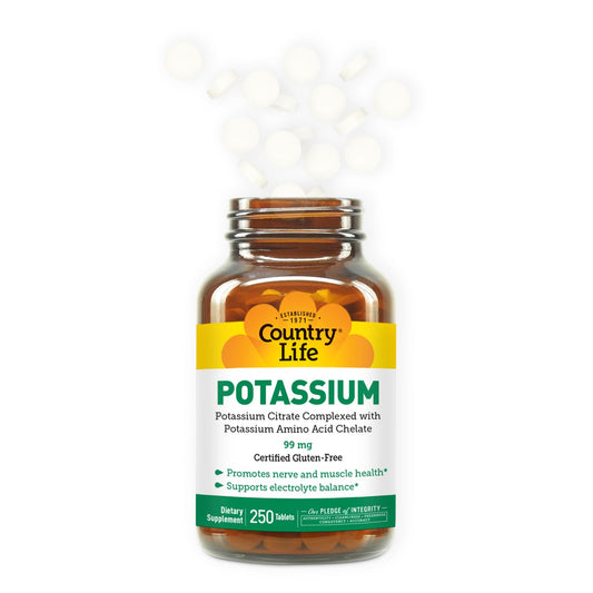 Close-up of chelated potassium citrate concept for enhanced absorption