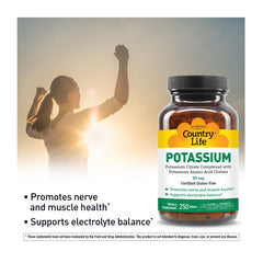 Nutrition label showing 99 mg potassium per tablet