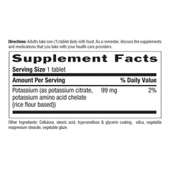 Front view of Country Life Potassium 99 mg tablets bottle with 250 count