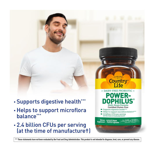 Close-up of dairy-free probiotic capsules highlighting 12B CFU potency
