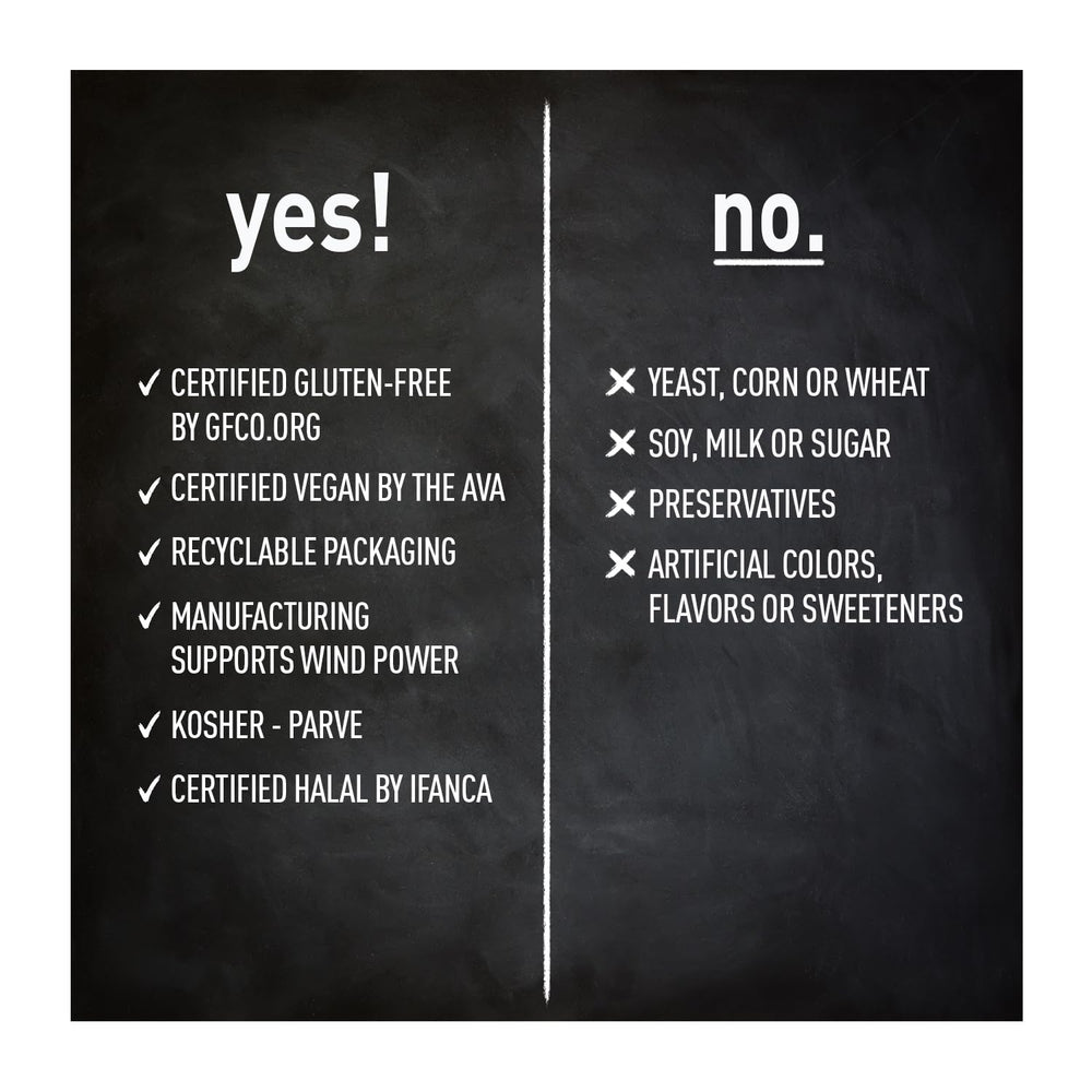 Certifications including Gluten Free, Vegan, Halal, Kosher and Non-GMO