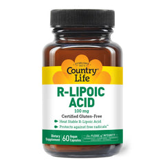 Front view of Country Life R-Alpha Lipoic Acid Complex 300mg bottle