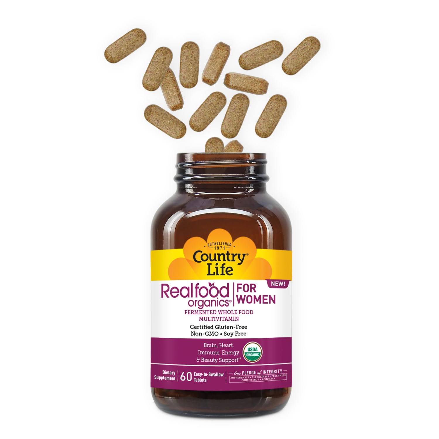 Product packaging box for Country Life Realfood Organics Womens Multivitamin