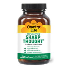 Country Life Sharp Thought bottle showing cognitive support formula.