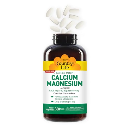 Nutrition facts panel of Country Life Target-Mins calcium magnesium