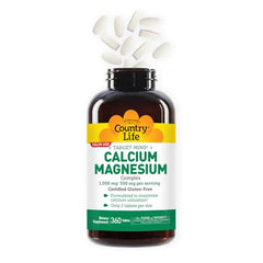 Nutrition facts panel of Country Life Target-Mins calcium magnesium