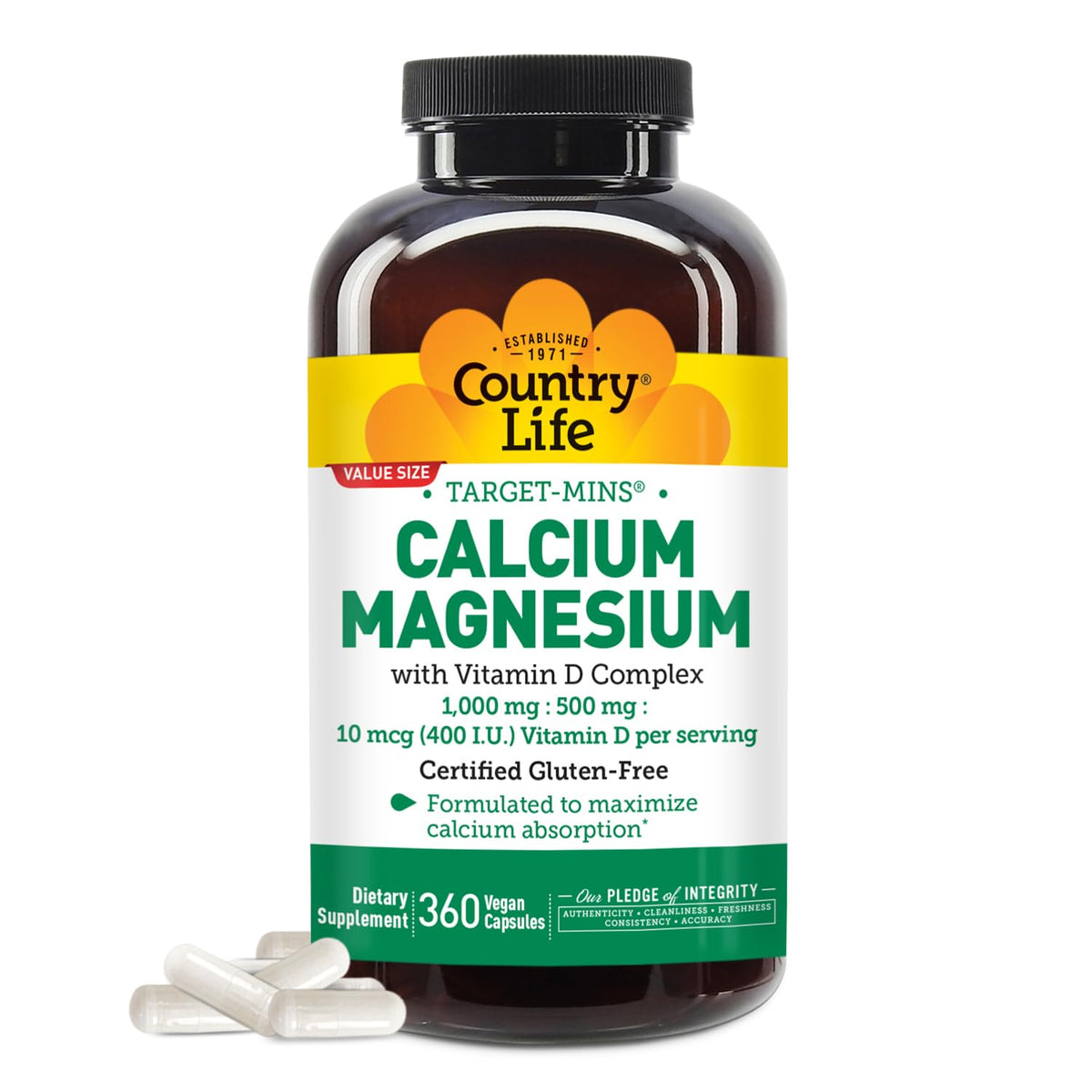 Country Life Target-Mins Calcium Magnesium Vitamin D Complex bottle