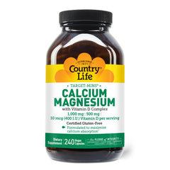 Certified Gluten Free seal on Country Life Target-Mins bottle