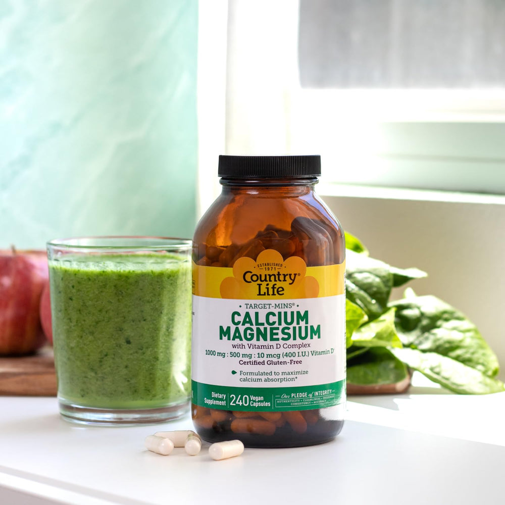 Ingredients panel for Country Life Target-Mins Calcium Magnesium with Vitamin D Complex