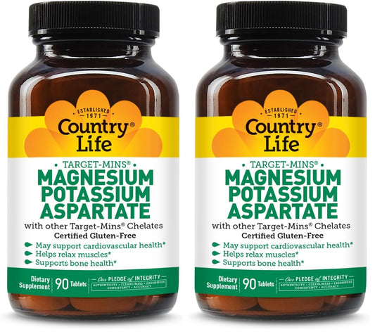 Country Life Target-Mins Magnesium Potassium Aspartate bottle label