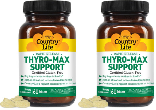 Front view of Country Life Thyro-Max Support bottle