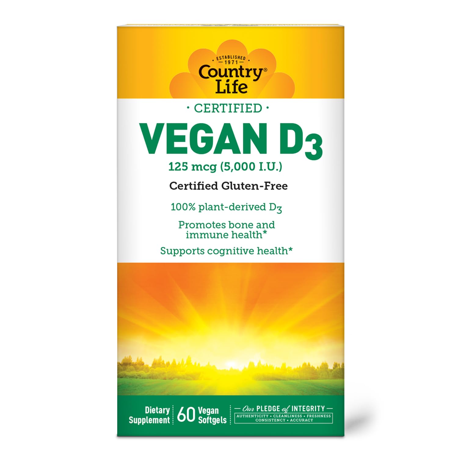 Country Life Vegan D3 5000 IU bottle front view