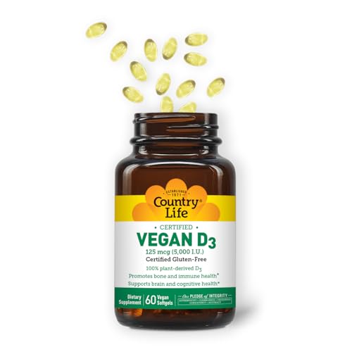 Country Life Vegan D3 5000 IU bottle side view