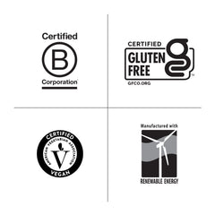 Certifications indicating vegan and gluten-free status for Country Life K2