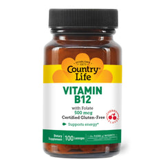 Country Life Vitamin B12 with Folate 500mcg bottle