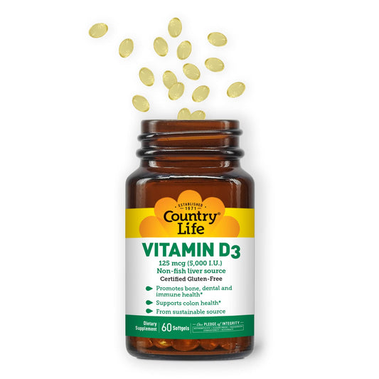 Single softgel vitamin D3 5000 IU with MCT base