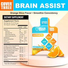 Flat lay of Cover Three Brain Assist with packaging