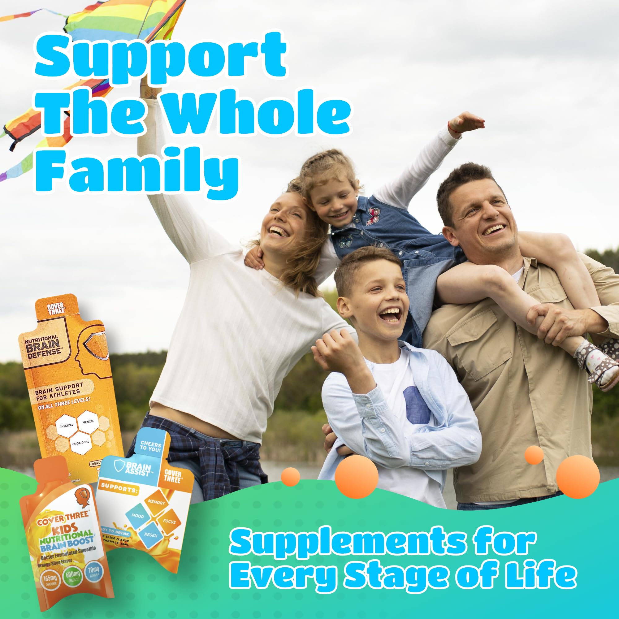 Cover Three DHA kids supplement mix added to breakfast smoothies