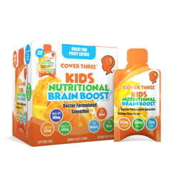 Cover Three Kids Brain Smoothie bottle pour for daily focus