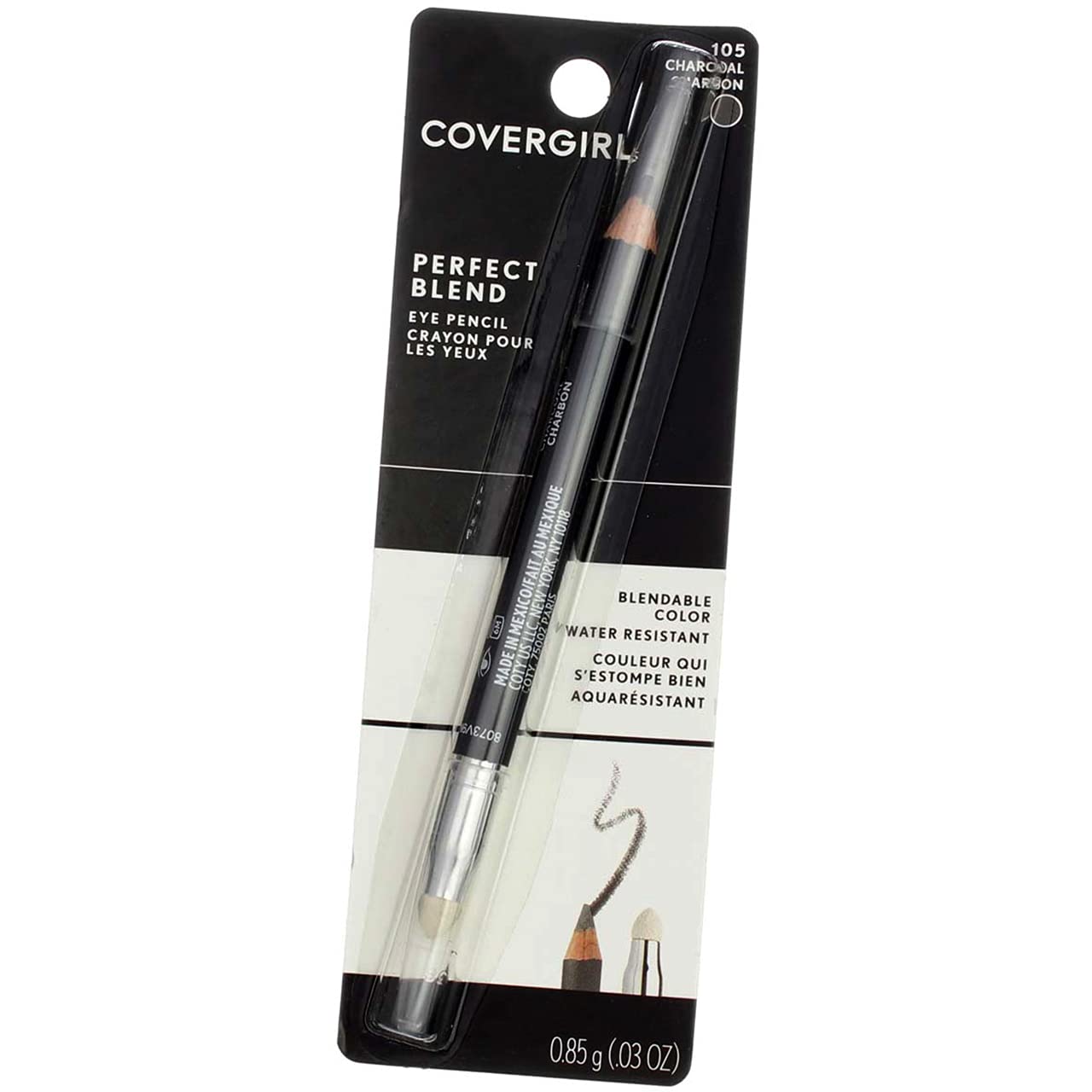CoverGirl Charcoal pencil in application for quick definition