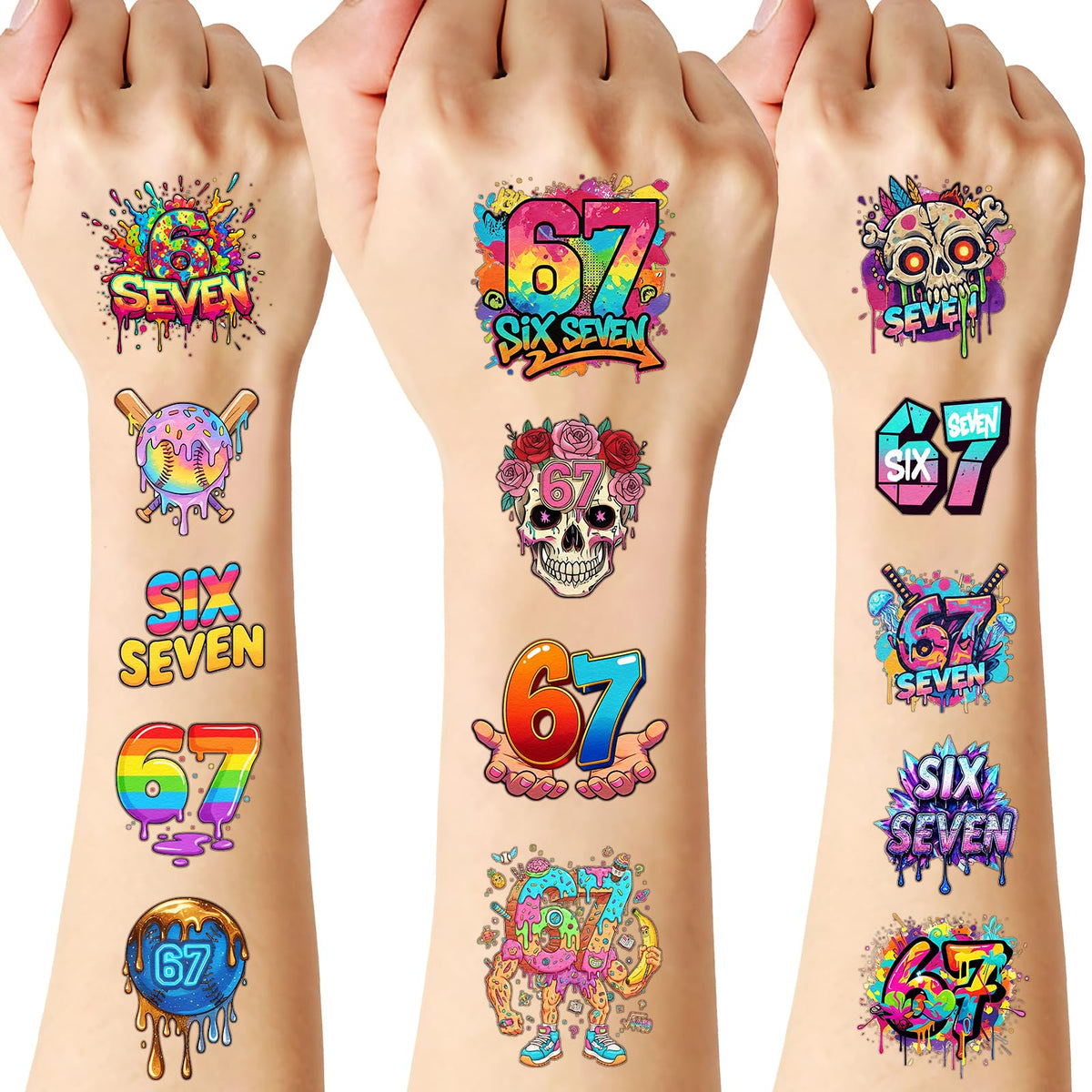 CozyNuukee drip tattoos ice cream: bright, playful designs for festive party looks.