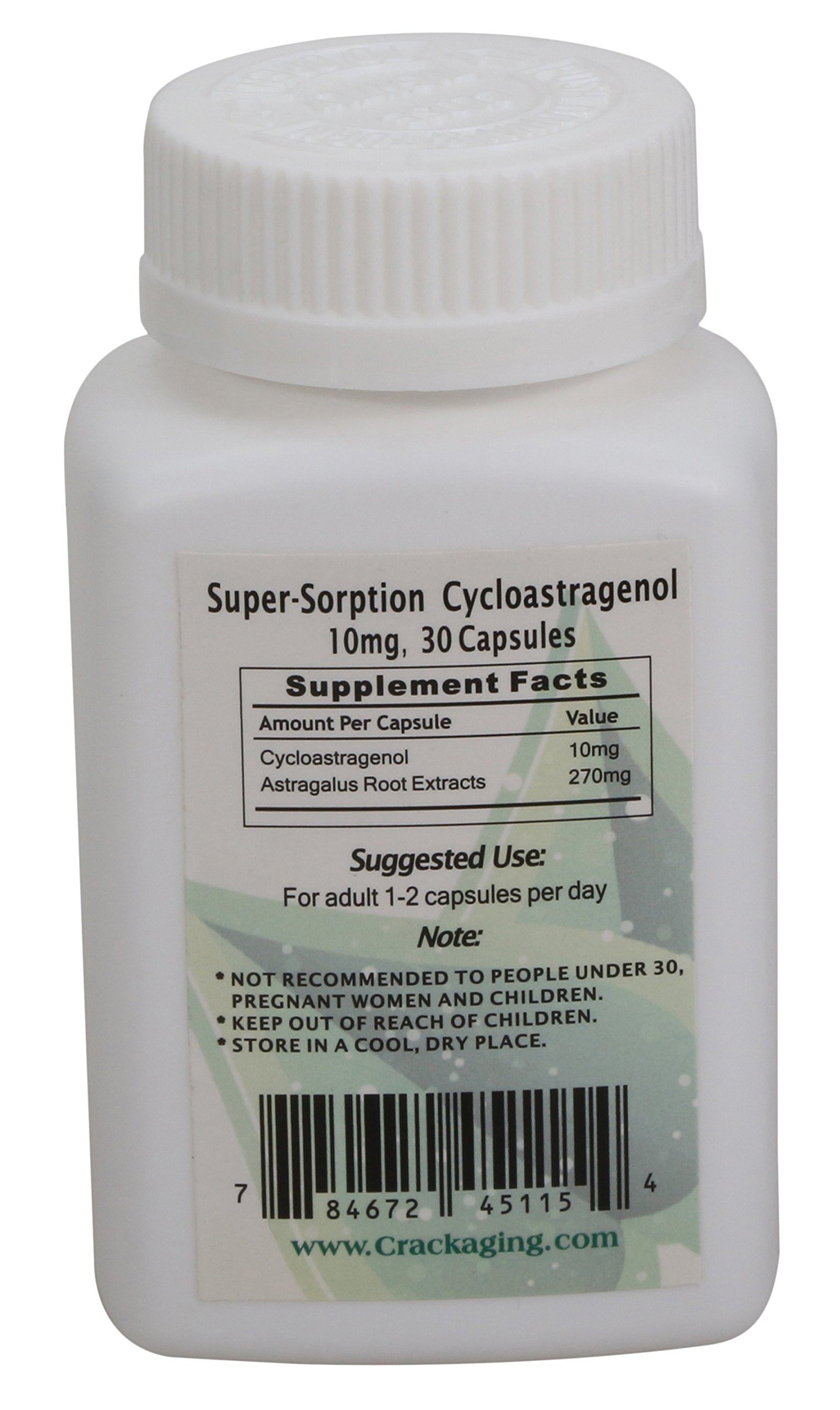 Close-up of CrackAging CA-100 ingredients label