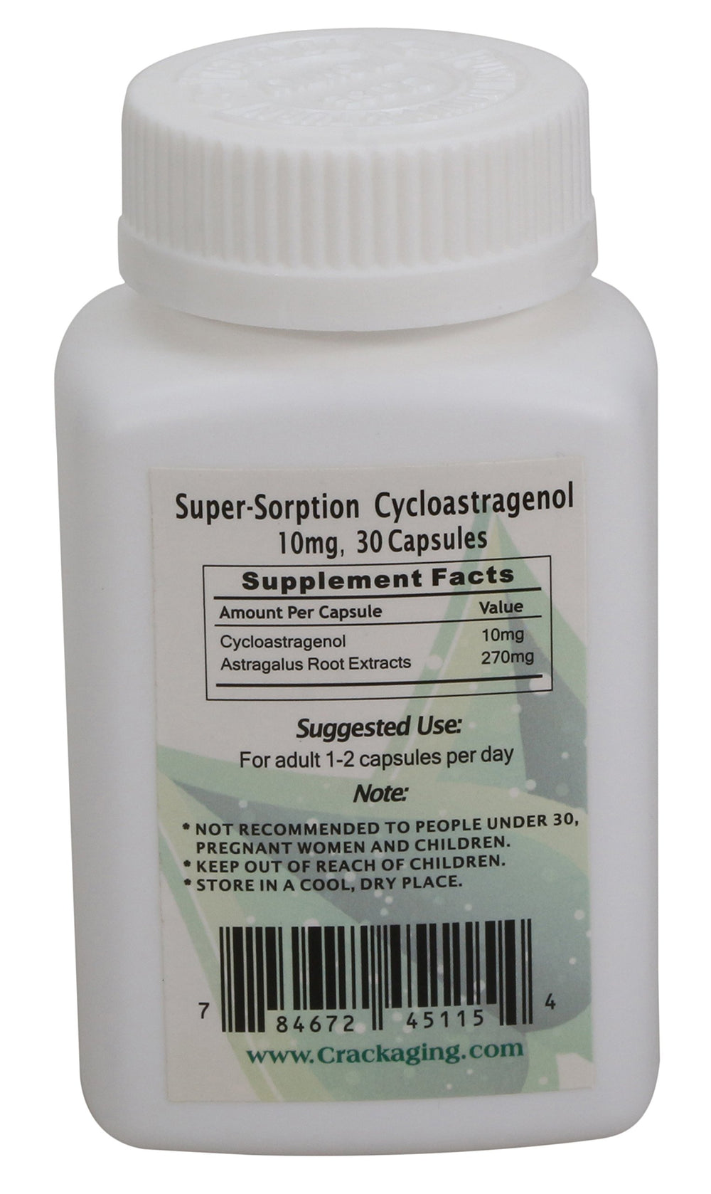 Close-up of CrackAging CA-100 ingredients label
