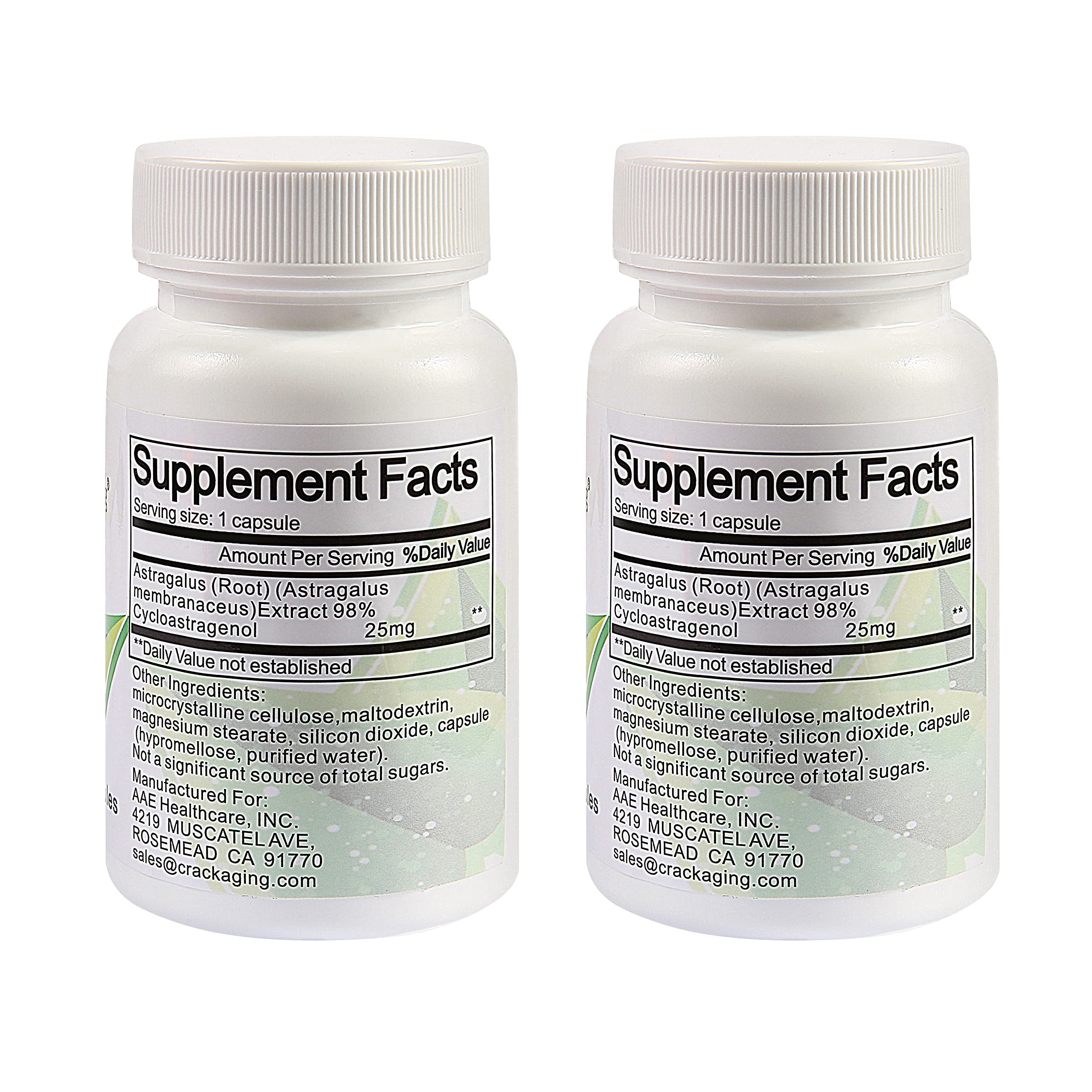 Rectangular bottle design variant of Crackaging Cycloastragenol 98% 25mg