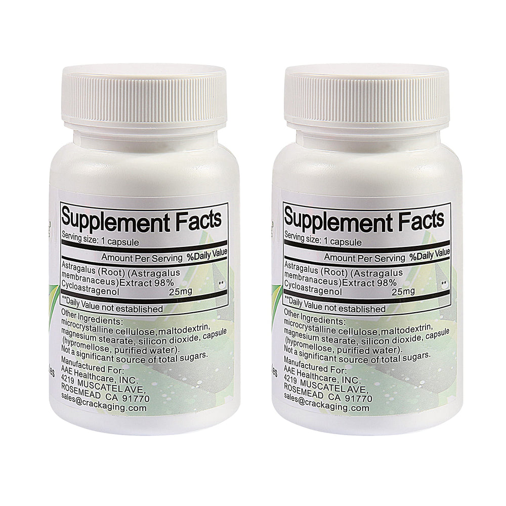 Rectangular bottle design variant of Crackaging Cycloastragenol 98% 25mg