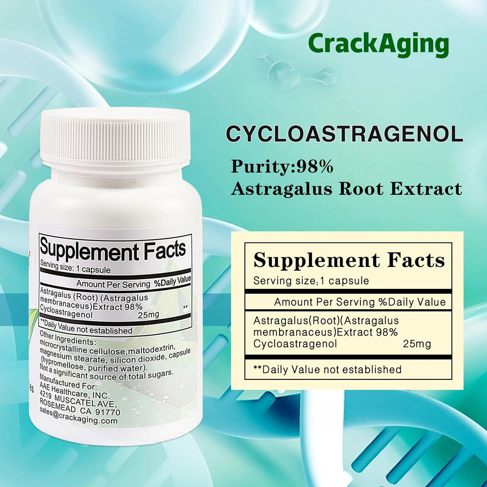 Ingredients and natural formulation of Crackaging Cycloastragenol