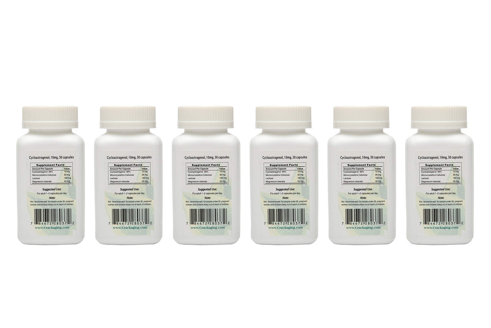 Six-bottle Crackaging Cycloastragenol package