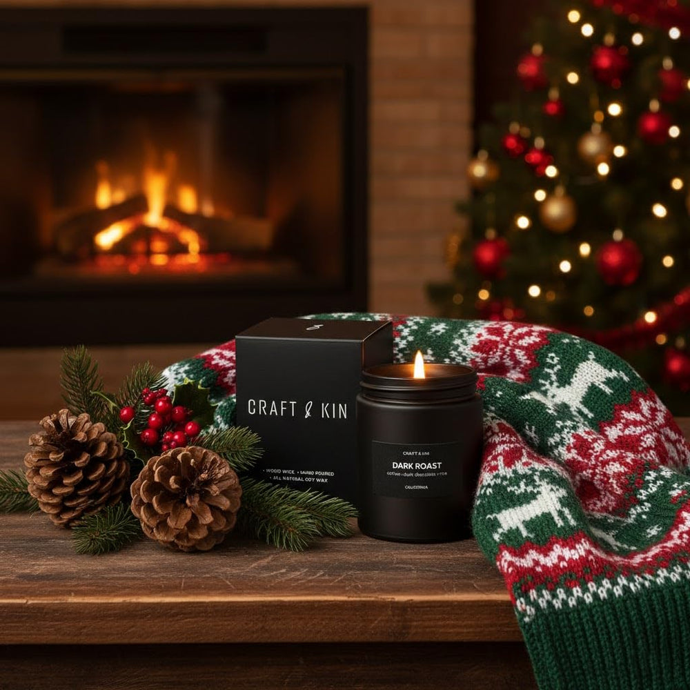 Wick burning in Craft & Kin Dark Roast Coffee Candle