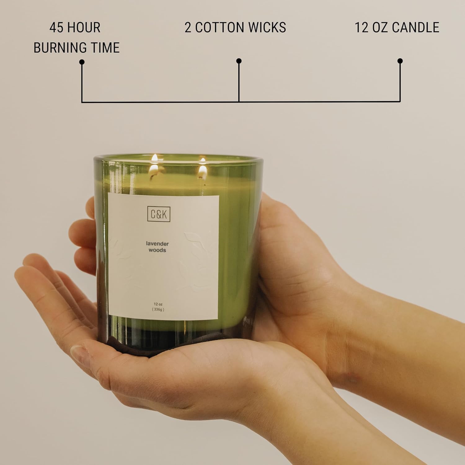 Product shot featuring Craft & Kin Nature Collection green candle