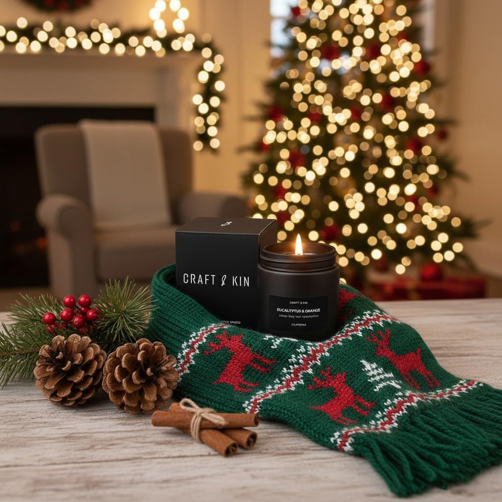 Ready-to-gift packaging for Craft & Kin orange and eucalyptus candle