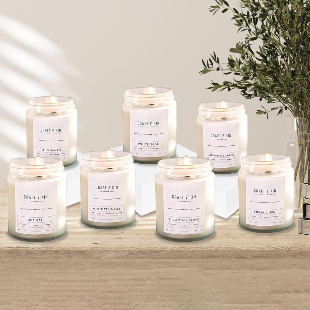Holiday gift-ready Palo Santo candle in glass jar