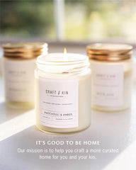 8 oz Craft & Kin candle jar with minimalist label
