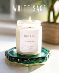 Gift-ready Craft & Kin white sage candle for holidays