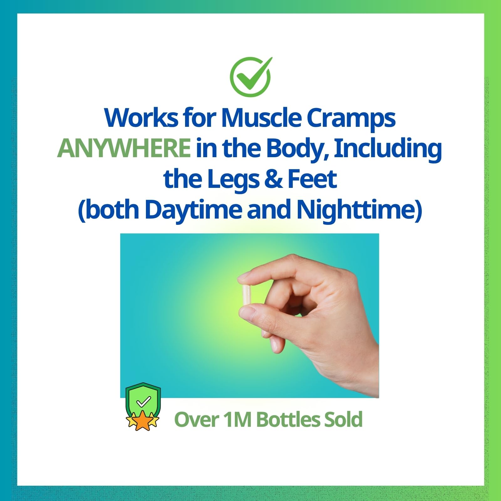 Cramp Defense capsules close-up, quick-absorbing magnesium for cramps relief