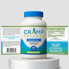 Cramp Defense packaging side, clear labeling and ingredients at a glance