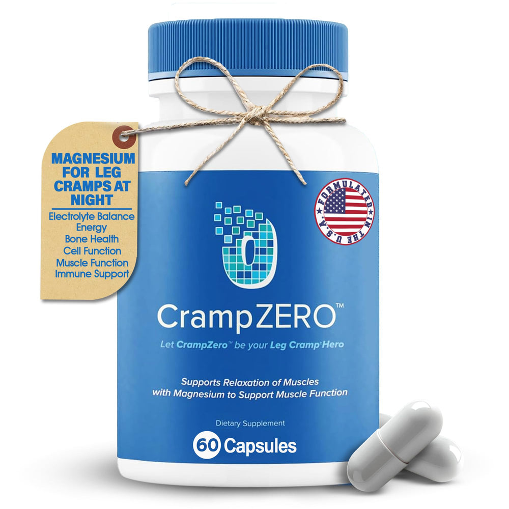 CrampZero capsule bottle delivering leg cramps relief