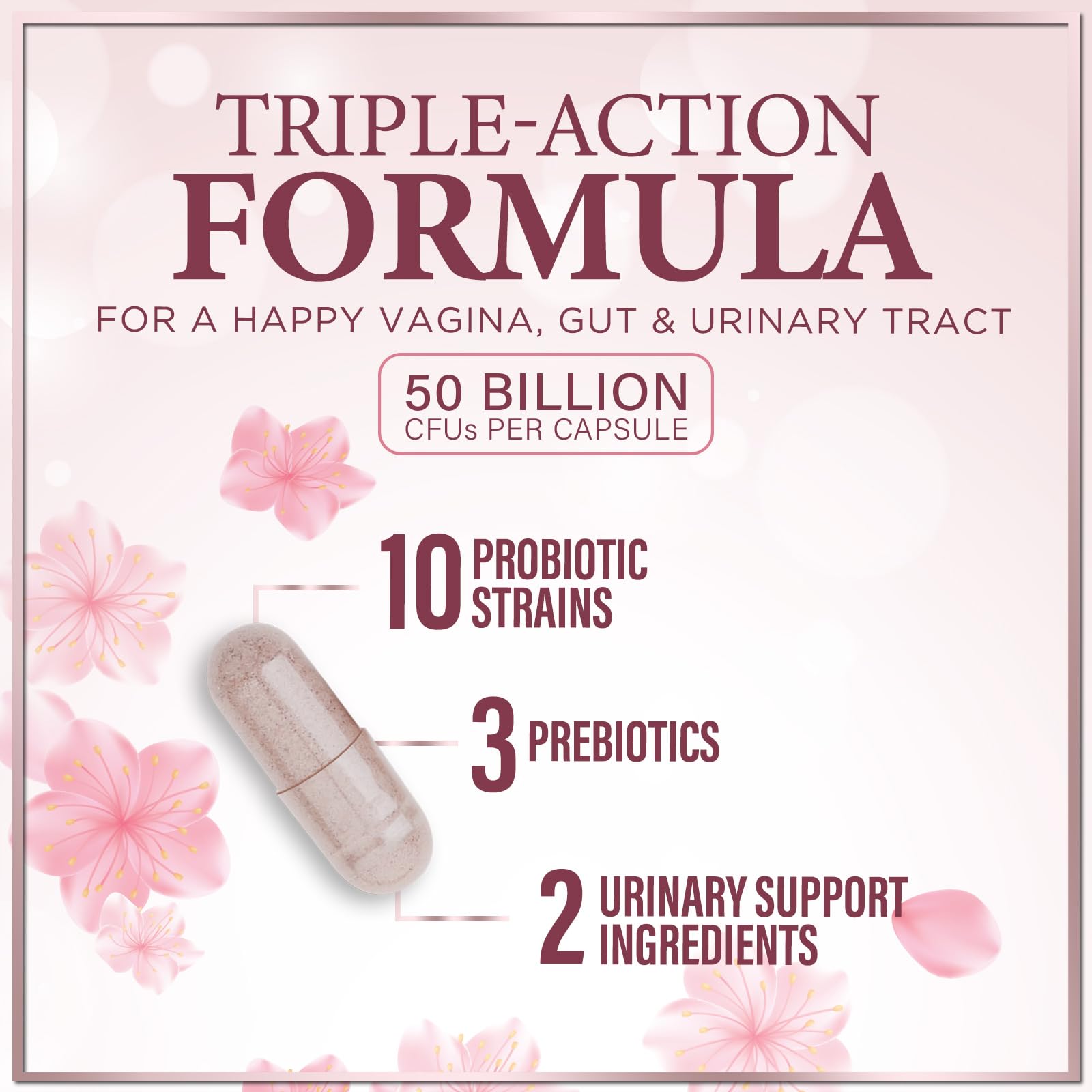 Cranberry and D-Mannose ingredients representing urinary tract support