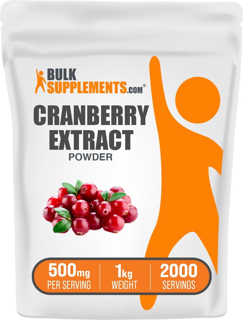 BulkSupplements Cranberry Extract Powder bottle label on shelf
