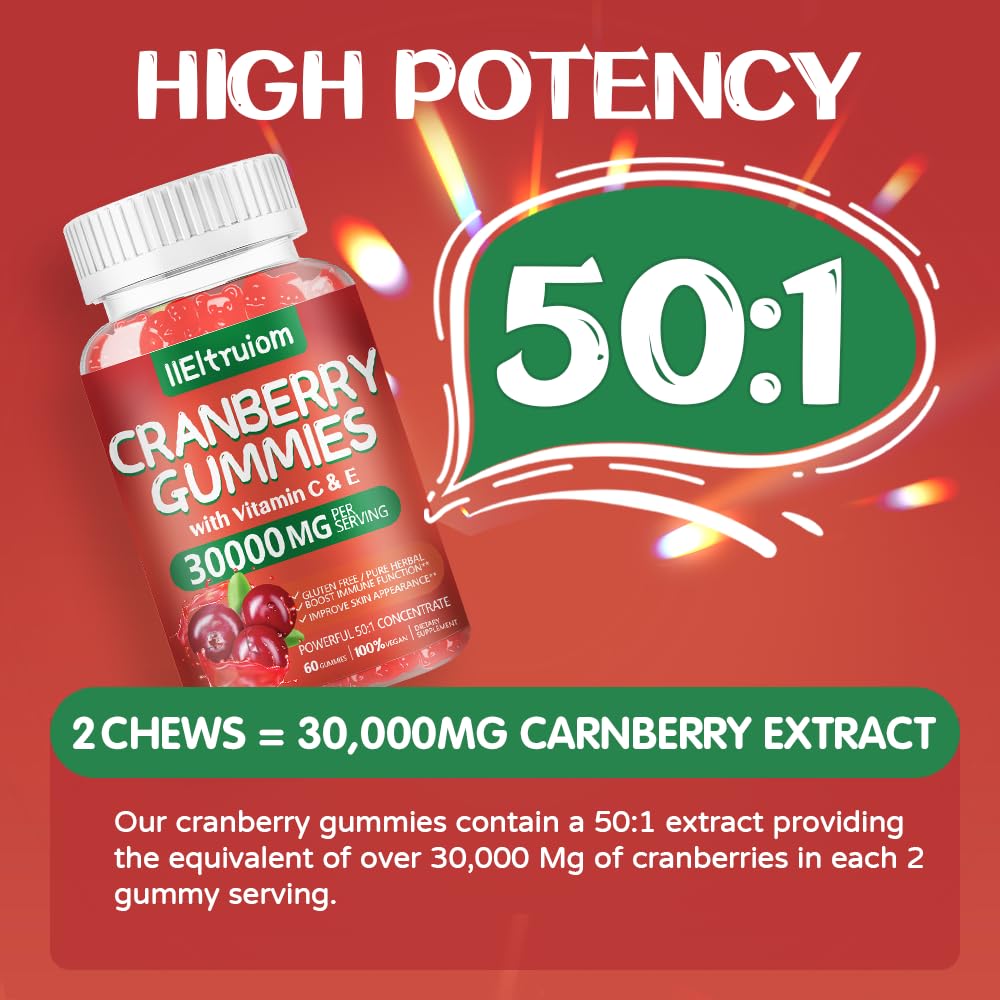 Cranberry gummies with hibiscus for immune support