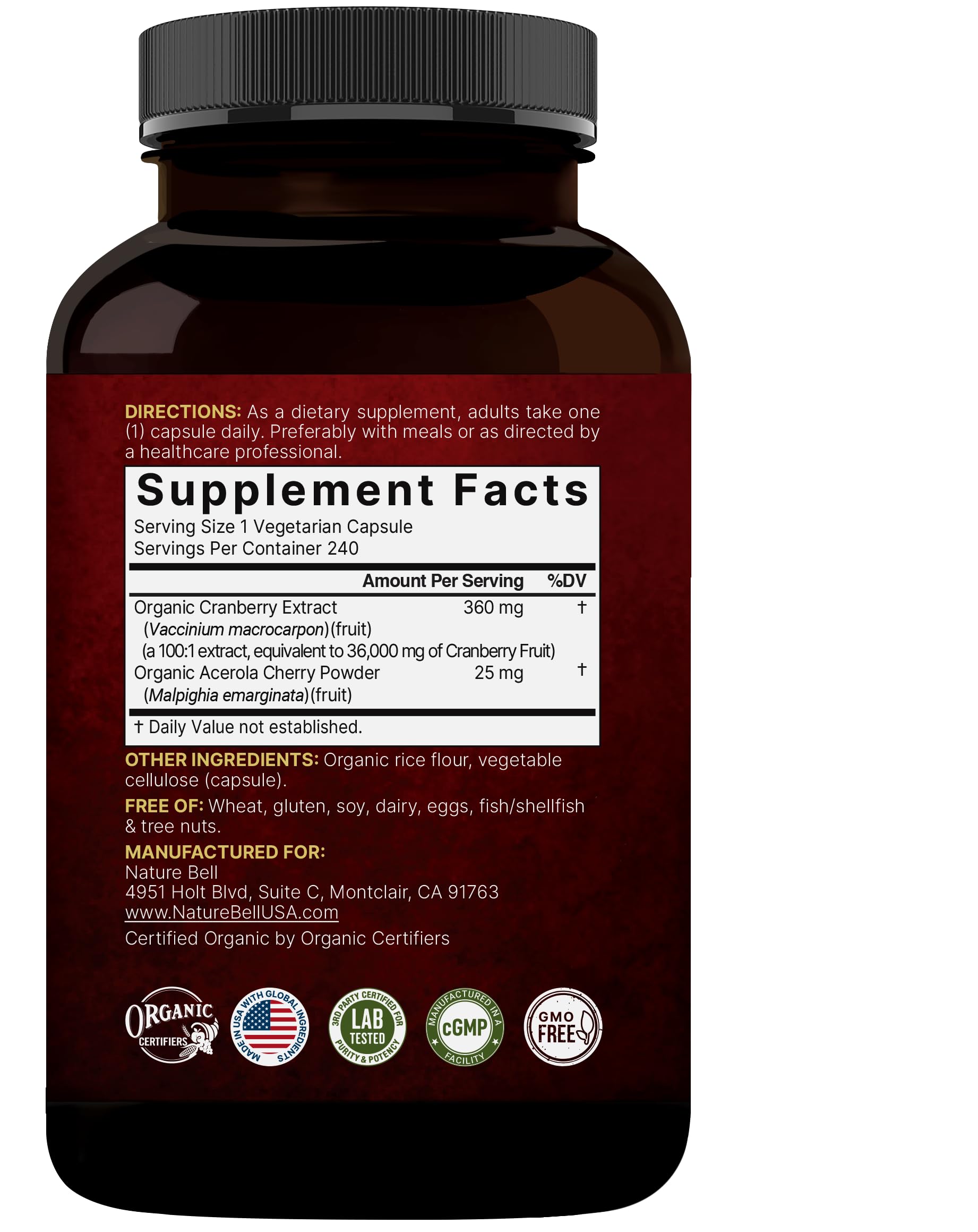 Cranberry pills promoting urinary tract health