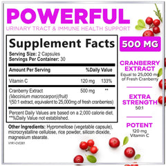 Cranberry pills with Vitamin C for immune support