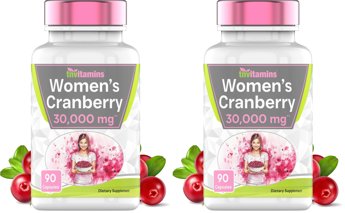 Cranberry Pills for Women 30000 mg per 2-capsule serving in a pack of 2 (USA-made)